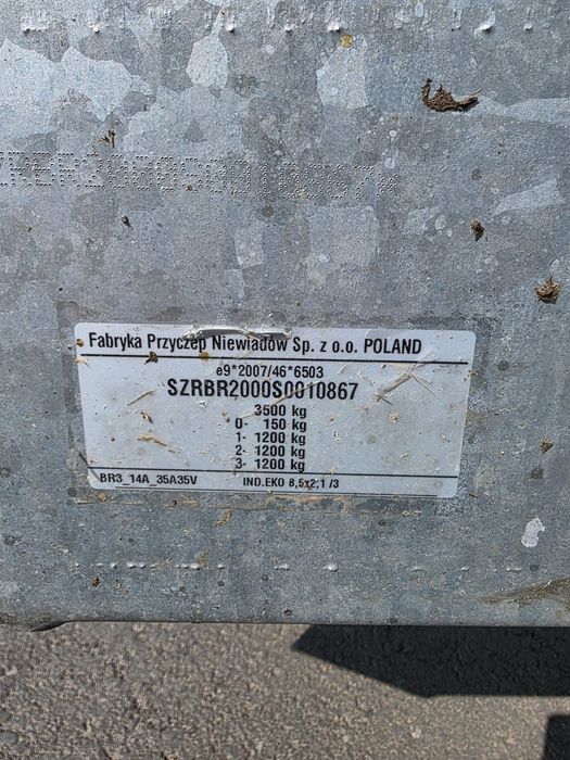 Platforma niewiadow 3500 kg