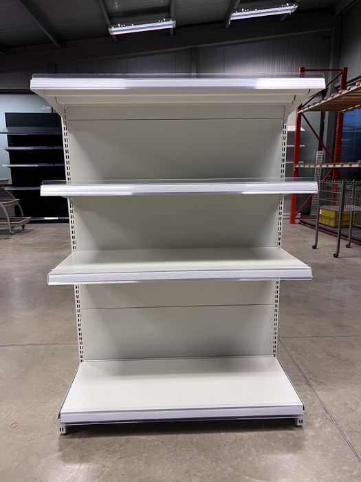 Промо цена Стенен стелаж -метален, бял ,сив,  нов 220/100/40+4х40