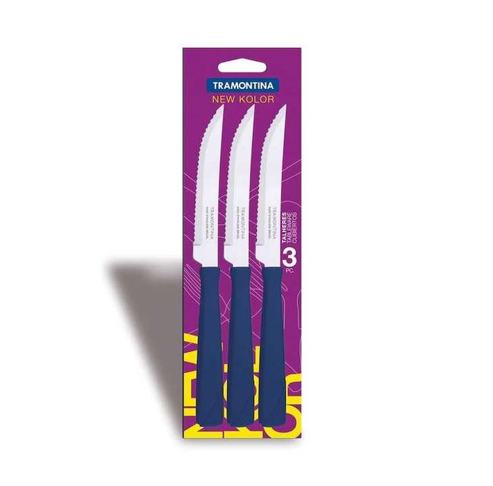 Нож, вилица или лъжица Сет 3 броя Прибор Tramontina (Бразилия) - сини