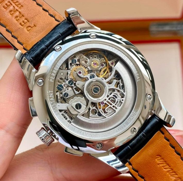 Оригинальные часы perrelet 42 mm скелетон хронограф