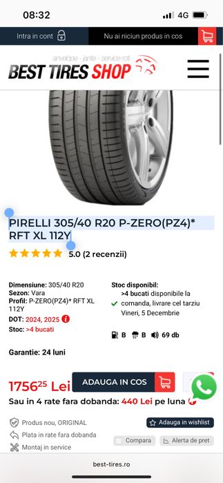 Anvelope Noi Bmw X5 G05 X6 G06 M sport RFT Pirelli Vara 305 40 20