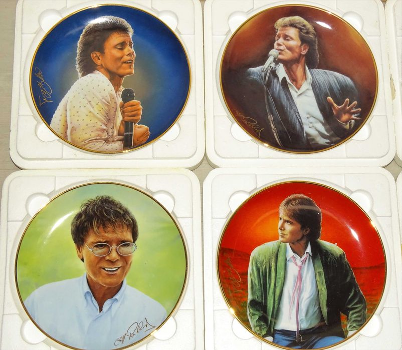 9 бр. портретни чинии на Клиф Ричард - 40 славни год. от Данбъри Минт