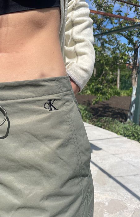 Calvin Klein Jeans parachute pants in olive