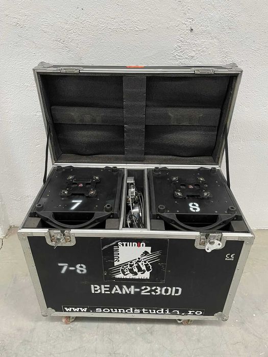 Set 12 Moving Head Beam 7R 230D – pachet profesional în flight case