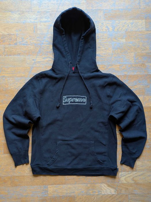 Supreme Kaws SS21 Chalk Box Logo Black Hoodie