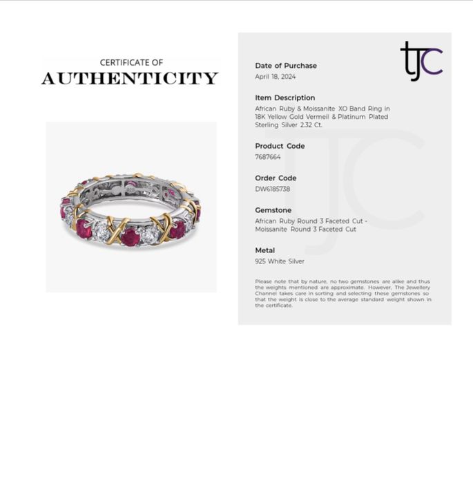 Inele Eternity Trilogy cu rubin, smarald și moissanite naturale