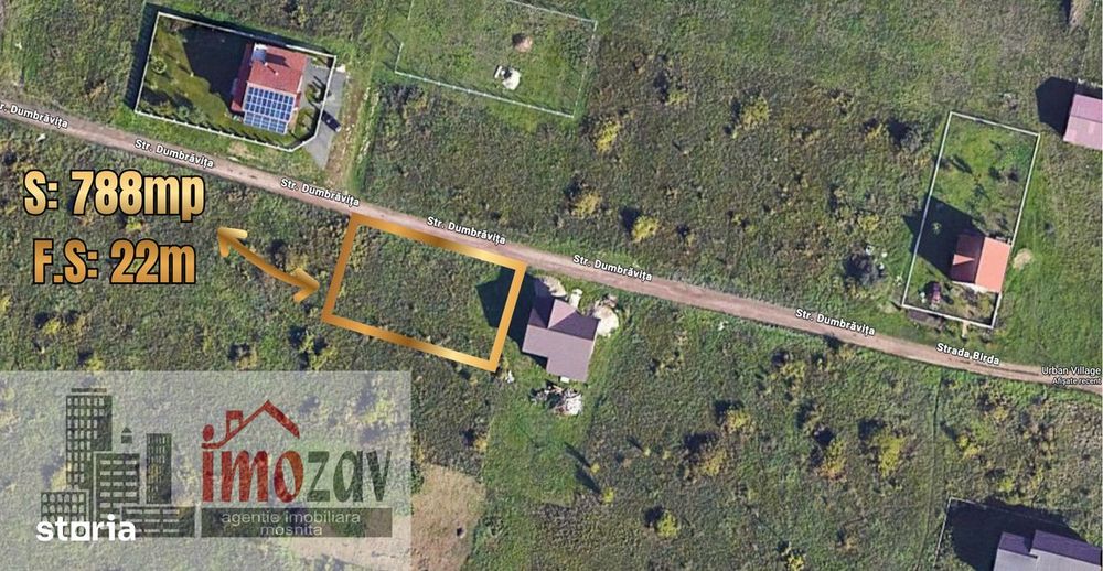 Teren de vânzare, intravilanul extins Moșnița Veche – Str. Dumbrăvița