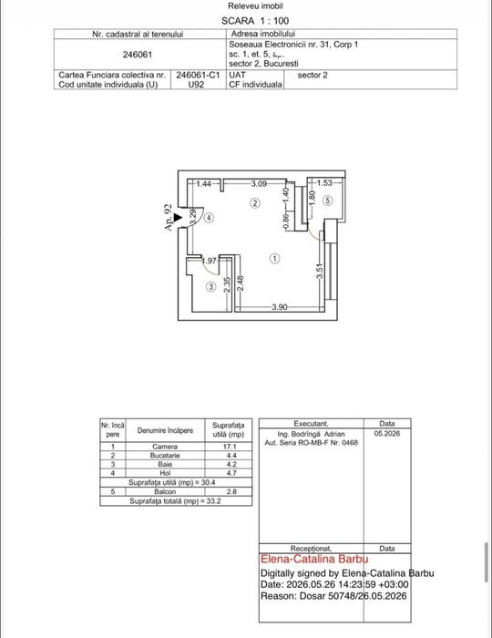 Ocazie - Proprietar vand la pret de proiect (TVA inclus)  garsoniera in complex High Garden East Obor (finalizat Iunie 2026), Veranda Mall, Mega Mall - Vedere 3
