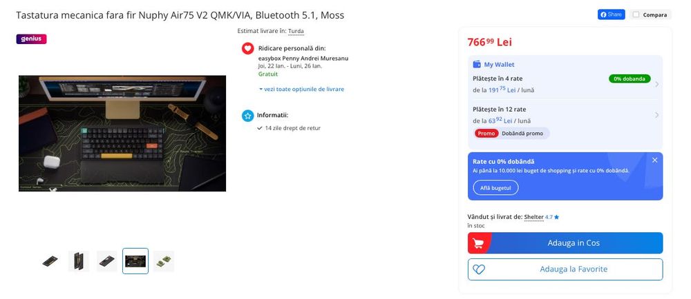 Tastatura mecanică Nuphy Air 75 sigilată