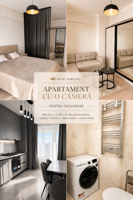 Apartament 1 Cameră 47 mp | Royal Town | Bloc Nou 2026 | Primul Chiriaș  | 500€