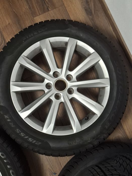Set jante aliaj  5x112 r17 cu anvelope  de iarna  215 55 17 dot  2024