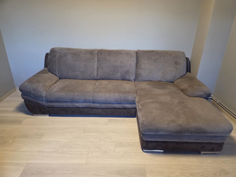 Coltar living extensibil pe stanga, 3 locuri, Nardo 2F-REC, gri deschis + gri inchis, 271 x 166 x 91 cm, 2C