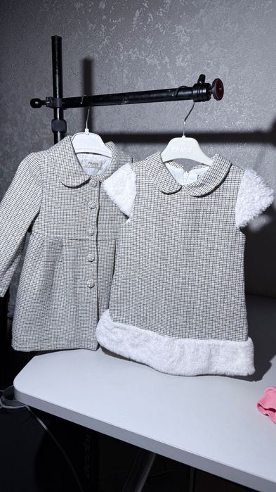 пальто и платье из одной ткани и одного цвета!