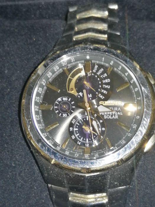 Ceas SEIKO analog quartz perpetual solar chronograph,barbatesc