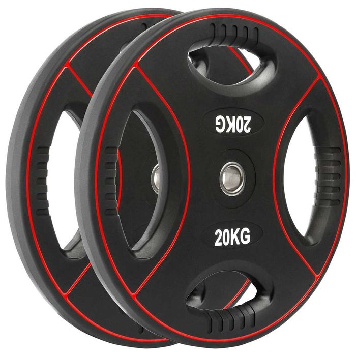 175 кг – 30 мм Уретанови Тежести с 4 захвата / Дискове