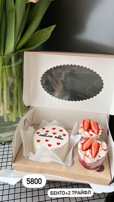 Бенто торты набор с капкейками