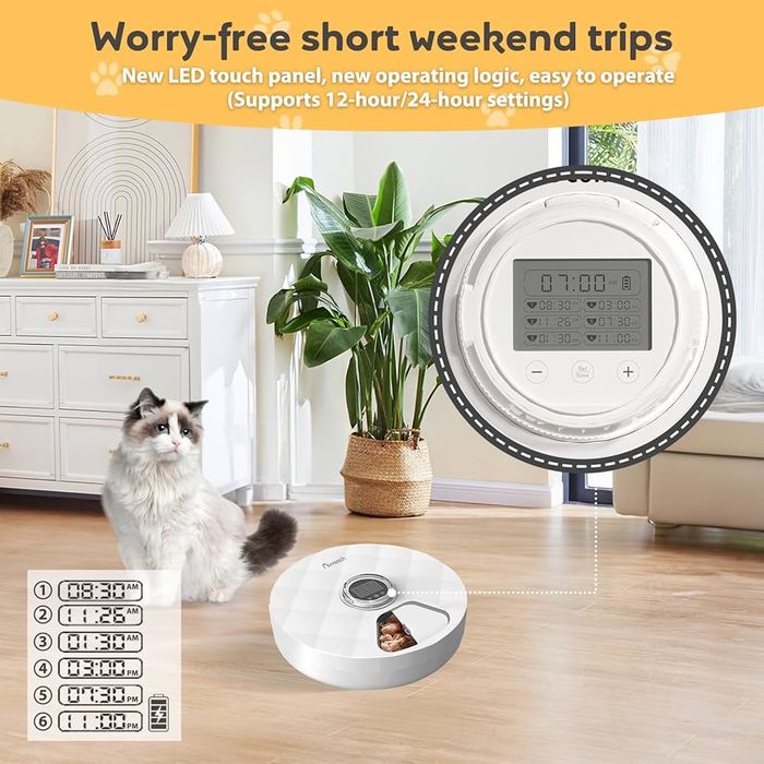 Hrănitor automat pentru pisici Auveach, hrană umedă