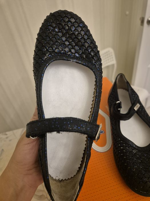 Туфли школьные кожаные для девочки, 34 размер