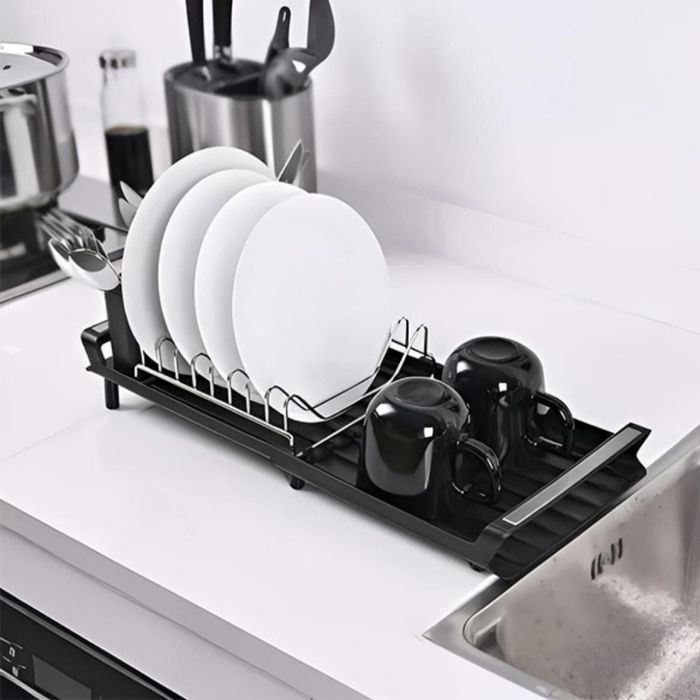 Разтегателен сушилник за съдове и прибори с дренажна тава .