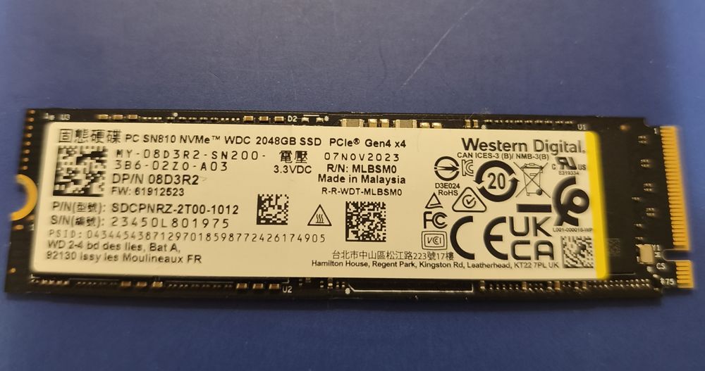 2tb ssd nvme m.2 WD PC SN810 скоростной,топовый от Western Digital.