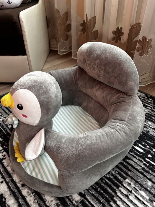 Плюшен Пуф Фотьойл За Бебета „Пингвин“