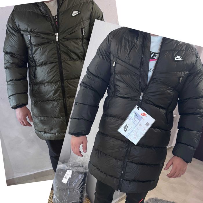 Зимно мъжко яке Черно и Маслено Зелено