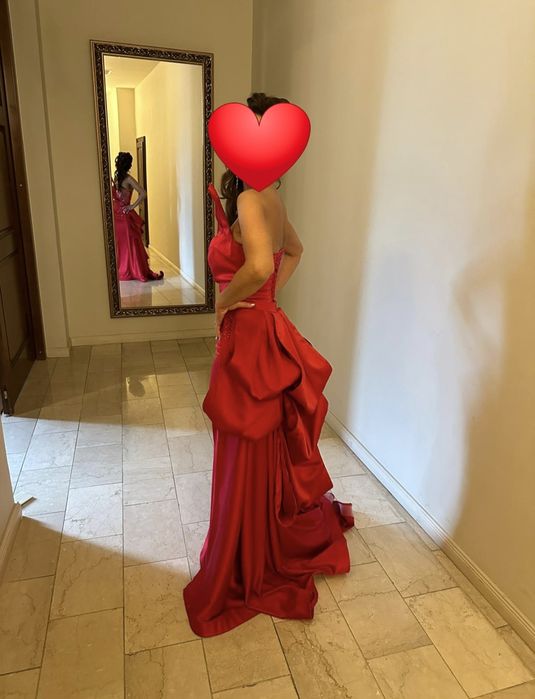 Rochie eleganta, deosebită, nașa, nuntă, cu trenă detașabilă.