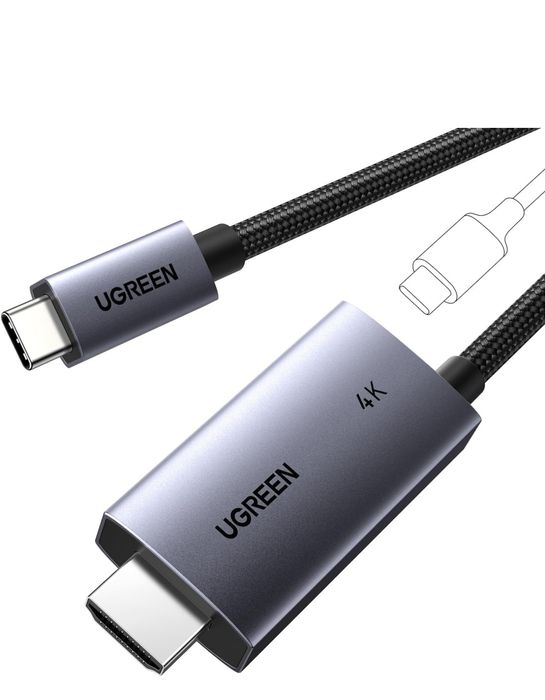 Кабель UGREEN CM675 USB-C → HDMI 4K 60Hz PD 100W HDR10 Dolby Audio (55