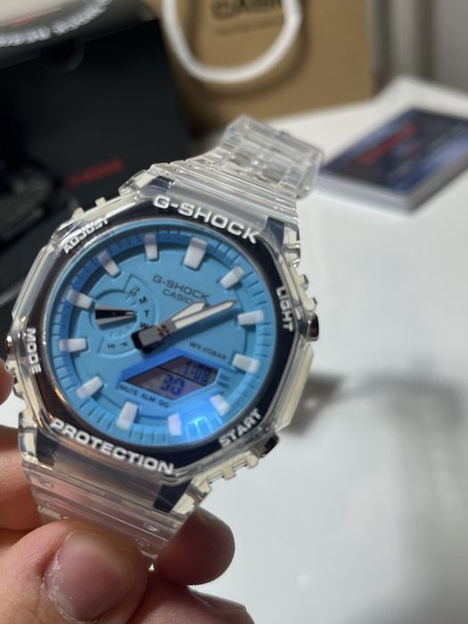 Ceas Casio G-Shock GA-2100BM-7A2 „CasiOak” - Transparent / Cadran Albastru
