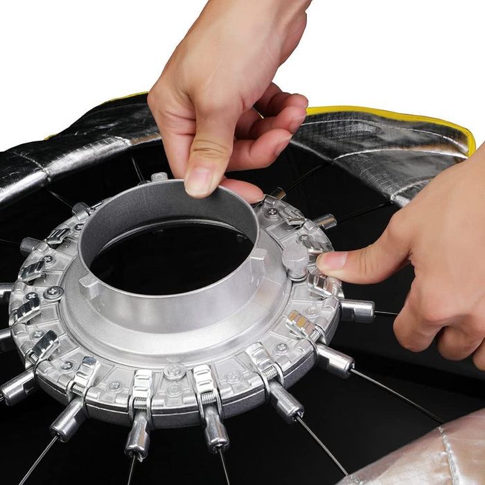 Бързосгъваем параболичен софтбокс с грид NiceFoto LED 90 cm