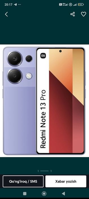 Redmi Note 13 Pro holati ideal 12 ga 512 talik