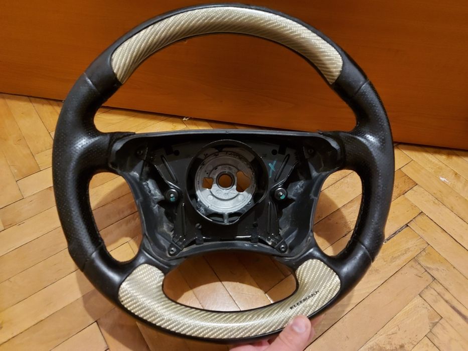 Lot piese mercedes w210 volan sport piele mahon lemn cotiera placute
