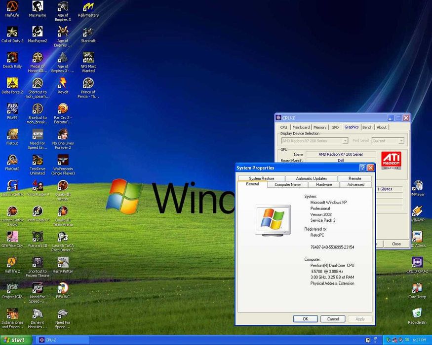 Calculator retro gaming Windows XP Intel E5700,  Radeon HD 1GB ereader
