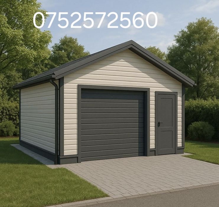 Garaje auto metalice învelite cu panou senwis