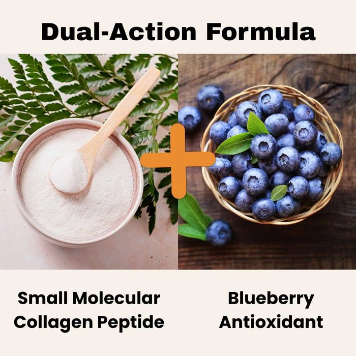 Colagen Peptide Blueberry GreenWorld 300g 12 plicuri antioxidant hidratare peptide - ușor de absorbit de organism
