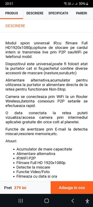 Camera spion s08 wifi