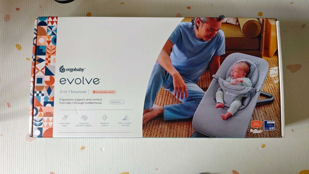Бебешки шезлонг ErgoBaby Evolve 3 в 1 All Mesh Cream
