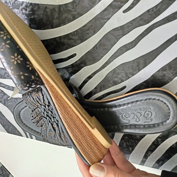 Дамски чехли естествена кожа с етикет