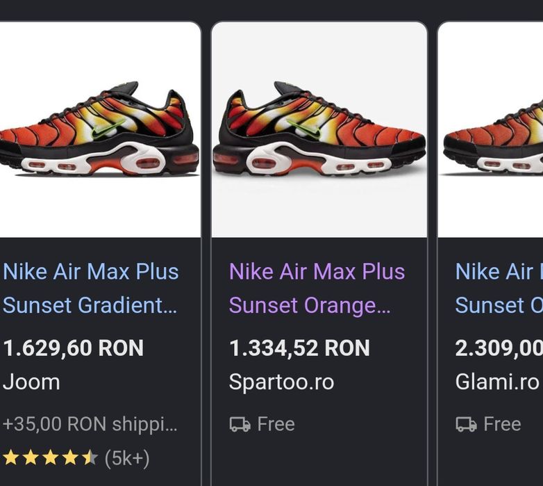 Nike air max plus "sunset gradient"
