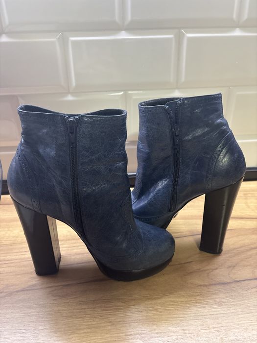 Сини боти от естествена кожа BupaloLondon