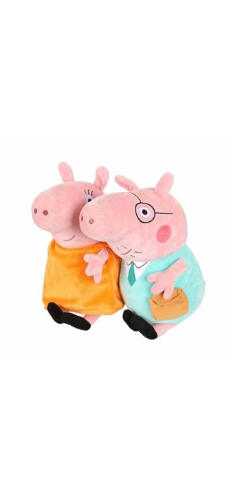 Set 2 jucarii de plus - Mummy Pig si Daddy Pig, 23 cm