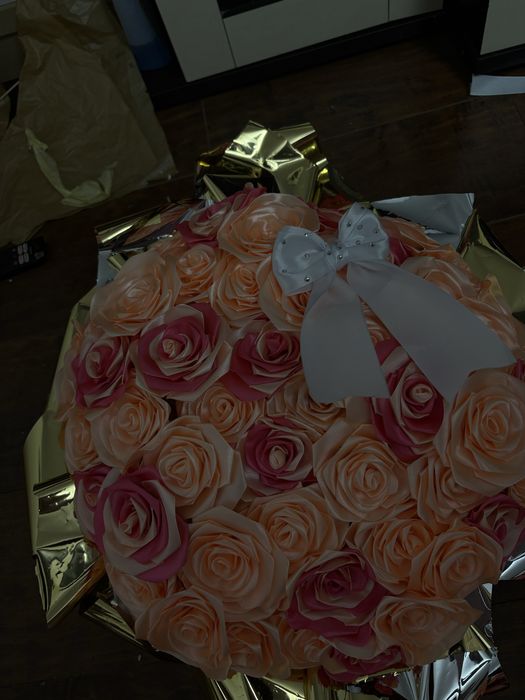 Buchet 51 de trandafiri din satin