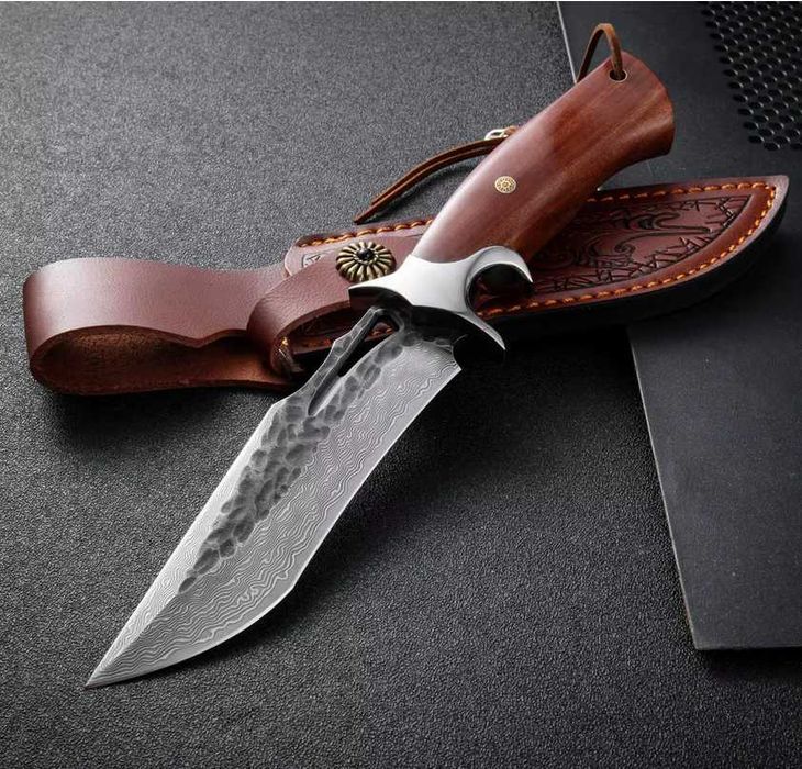 Cutit coreean Vanguard, otel Damasc, cu garda prindere, teaca piele