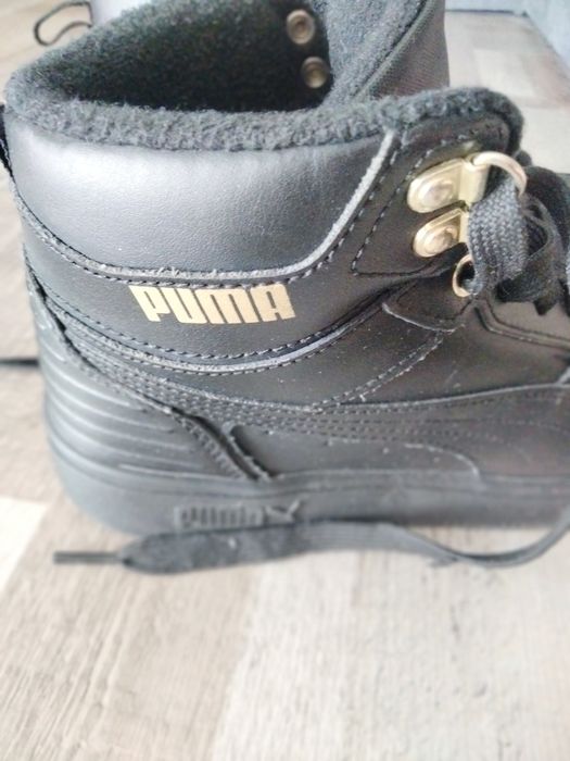 Puma mid black din piele