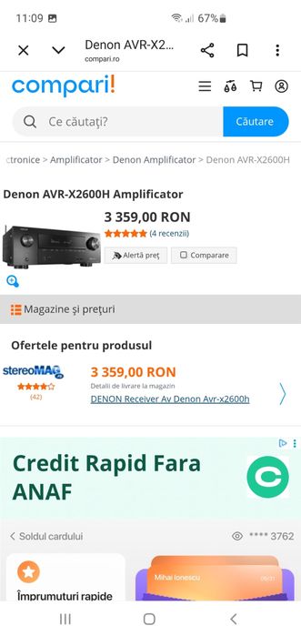 Amplificator denon AVR-X2600H