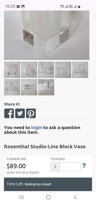 Rosenthal, cristal, studio line, piese cubice, vază și scrumiera/bol