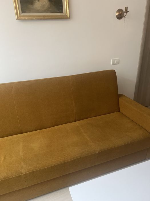 Canapea galben mustar extensibila