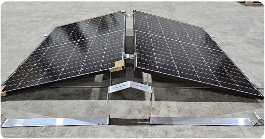 Suport alu panouri solare pe acoperiș plat / terasa– 15°/30°/ Est–Vest