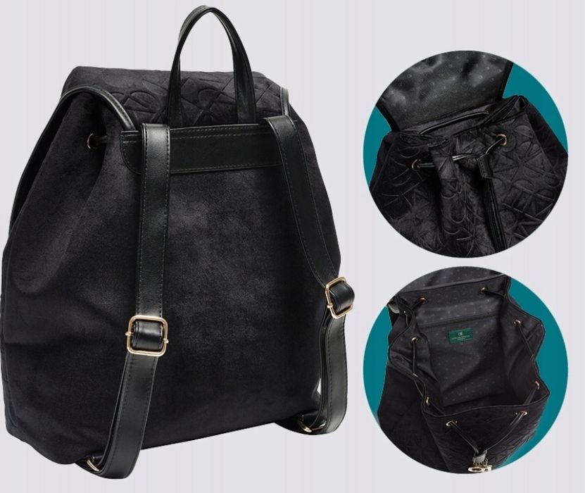 Черна раница и портмоне