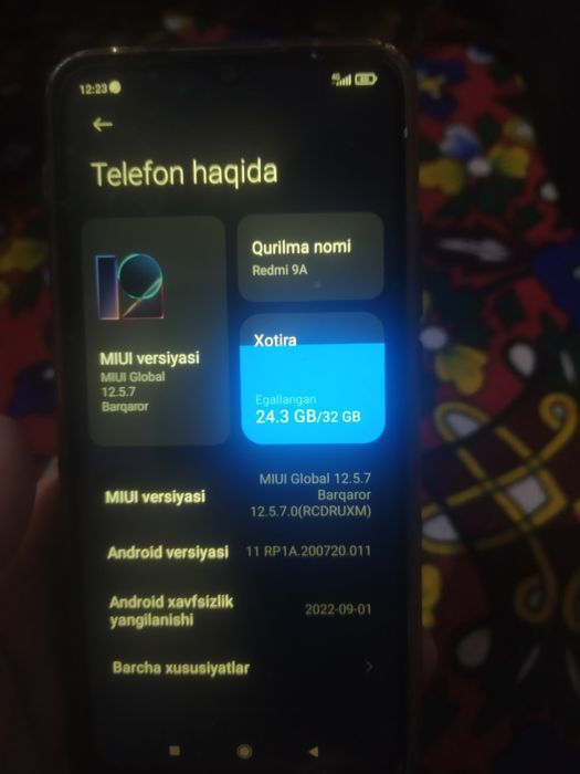 Redmi 9 A yangi karobka daqumenti bor hamma joyi ishlaydi